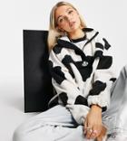 Native Youth Oversized Fleece With Panda Embroidery In Large Spot Print-multi