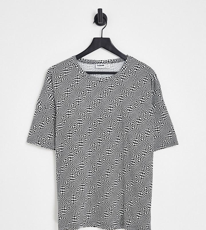 Noisy May Curve Exclusive Oversized T-shirt In Checkerboard - Part Of A Set-multi