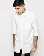 Cheap Monday Shirt Hid Longline Clean Poplin In White - Dirty White