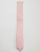 Asos Design Textured Tie In Pink - Pink