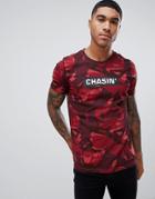 Chasin' Evans Logo T-shirt Camo Red - Red