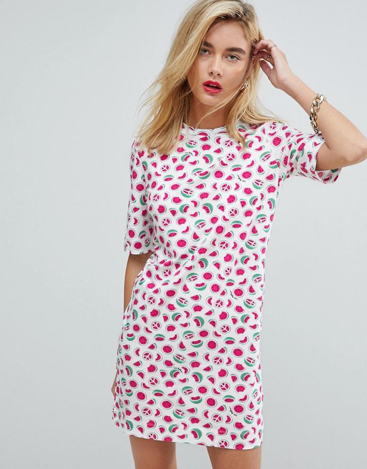 Love Moschino Watermelon T-shirt Dress - White