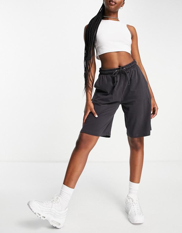 Noisy May Drawstring Longline Shorts In Black