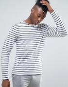 Bellfield Long Sleeve T-shirt In Stripe - White