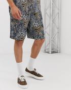 Mennace Two-piece Shorts In Animal Print - Beige
