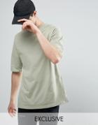 Mennace Extreme Drop Shoulder T-shirt In Mint - Green