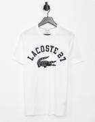 Lacoste 27 Croc Logo T-shirt In White