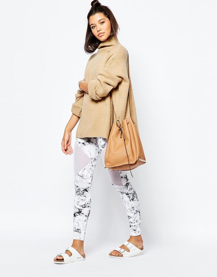 Varley Marble Full Length Mesh Insert Legging - Marble Print