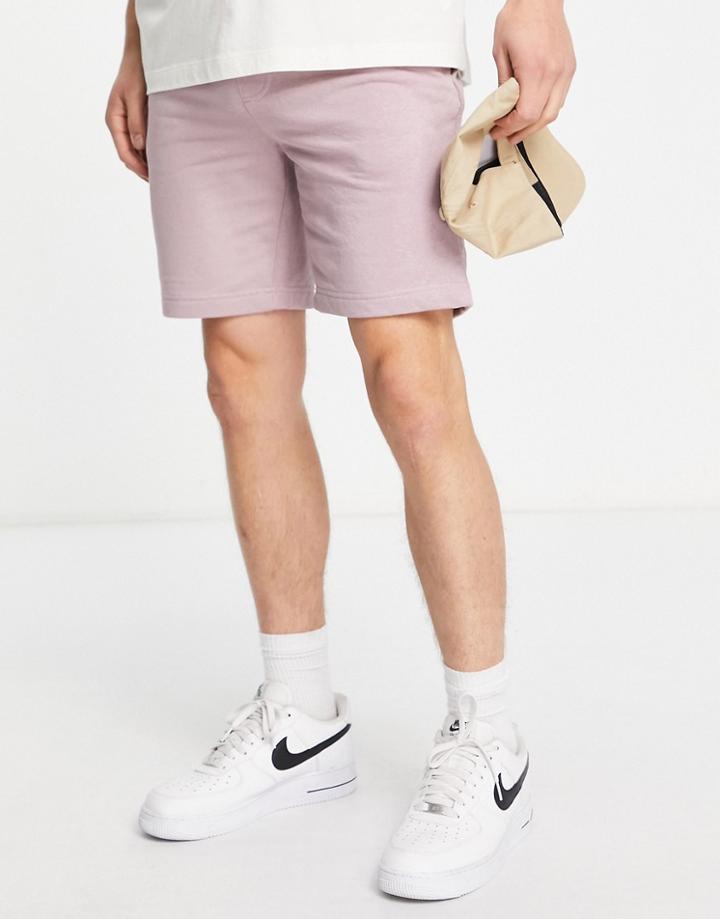 Brave Soul Jersey Shorts In Lavender-purple