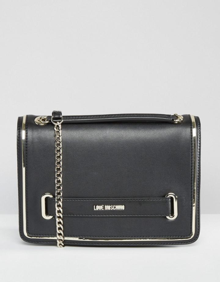 Love Moschino Metal Trim Shoulder Bag - Black
