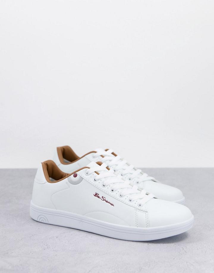Ben Sherman Minimal Lace Up Logo Sneakers In White