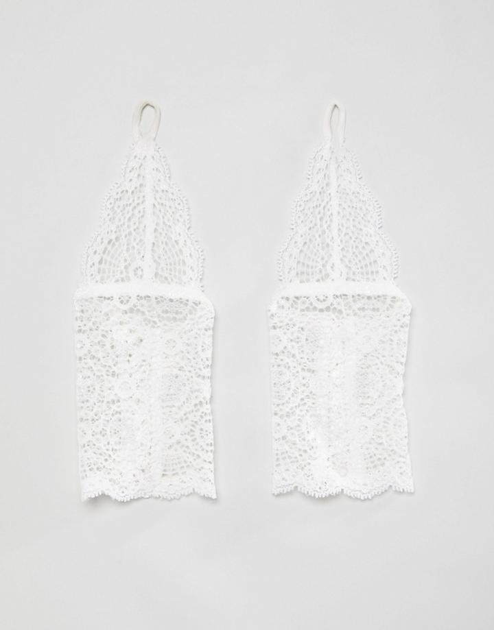 Asos Bridal Delicate Lace Cuff - White