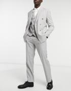 Topman Slim Suit Pants In Gray-grey