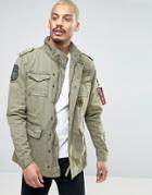 Alpha Industries M65 Field Jacket With Patches In Green - Green