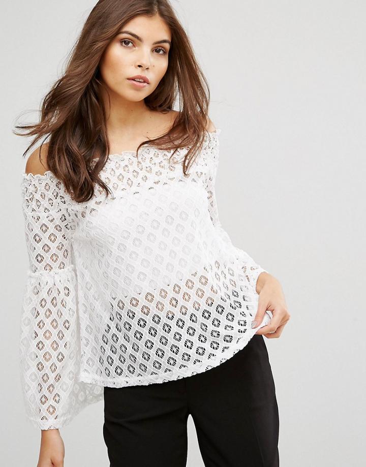 Ax Paris Off The Shoulder Lace Top - Cream