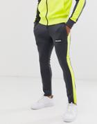 Night Addict Neon Panel Zip Thru Tracksuit Sweatpants-multi