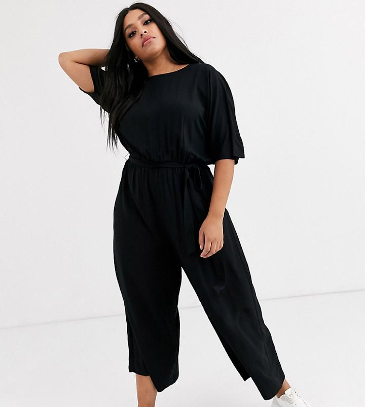 Asos Design Curve Tie Waist Jumpsuit
