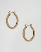 Asos Sleek Oval Shaped Hoop Earrings - Gold