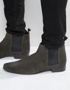 Asos Chelsea Boots In Suede - Gray