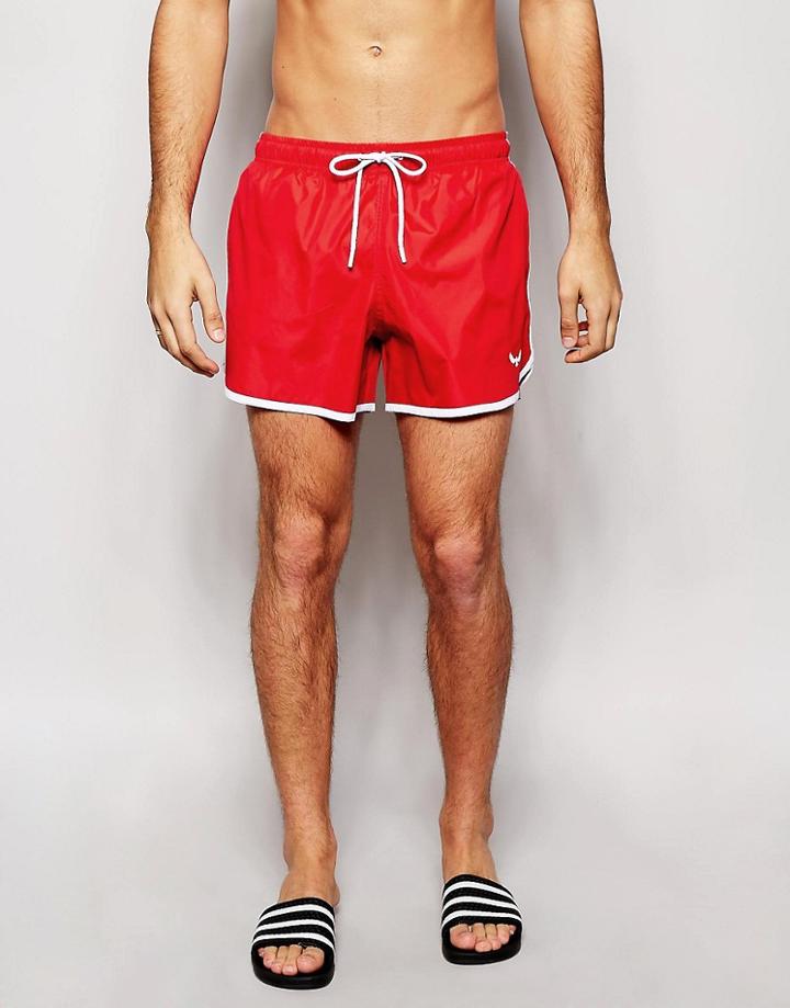 Brave Soul Swim Shorts - Red