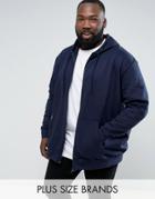 Loyalty And Faith Plus Zip Thru Hoodie - Navy