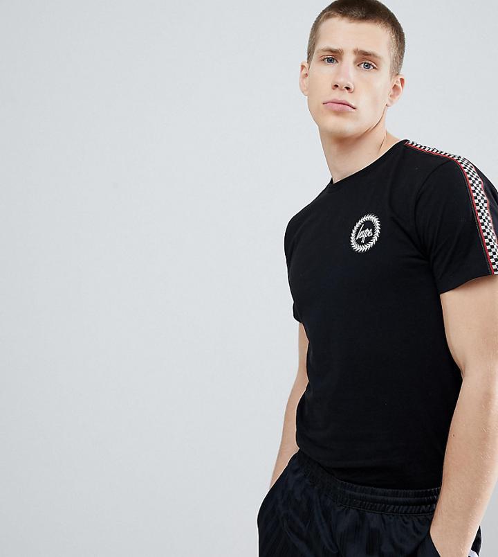 Hype T-shirt With Checker Side Stripe Exclusive To Asos - Black
