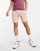 Asos Design Organic Lightweight Slim Jersey Shorts In Pink