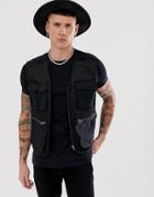 Asos Design Utiity Mesh Vest - Black