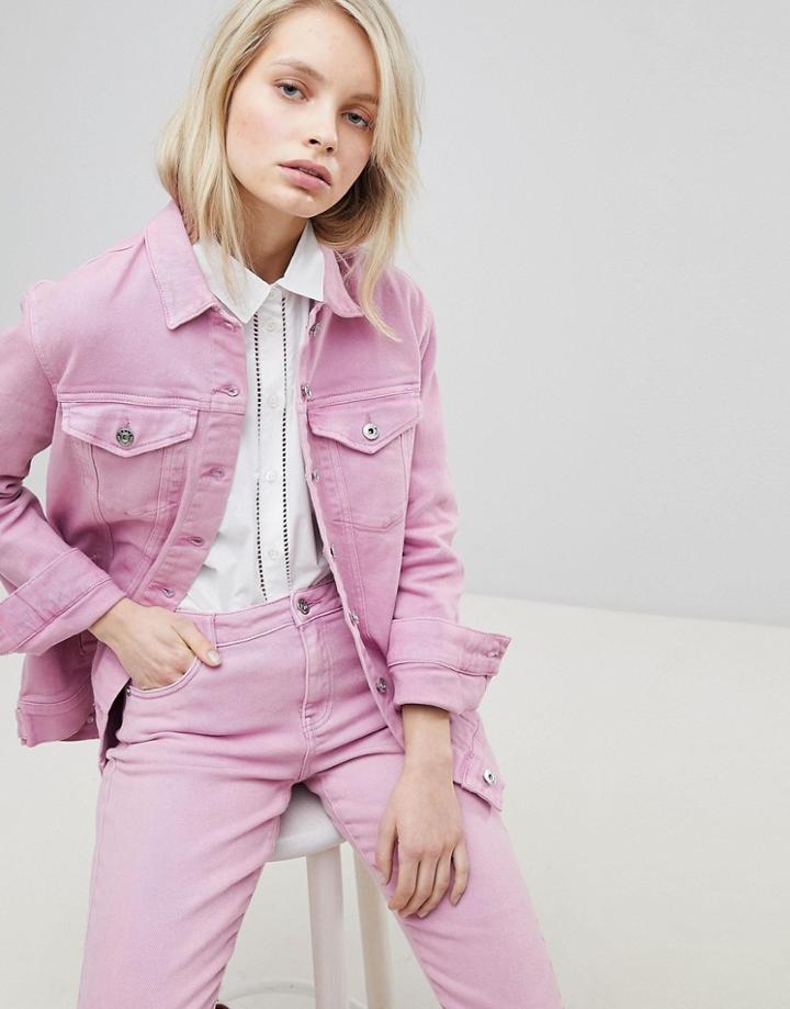 Only Oversized Denim Jacket - Pink