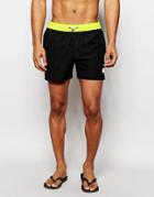 Native Youth Swim Shorts With Contrast Waistband - Black