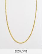 Reclaimed Vintage Gold Rope Chain Necklace 4mm - Gold