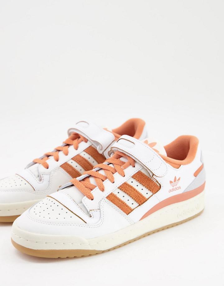 Adidas Originals Forum 84 Low Sneakers In White And Orange