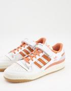 Adidas Originals Forum 84 Low Sneakers In White And Orange