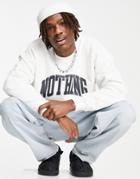 Good For Nothing Oversized Sweatshirt In White With Collegiate Print