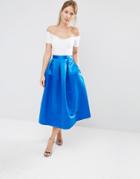 Closet Sateen Prom Skirt With Boxpleats - Royal Blue