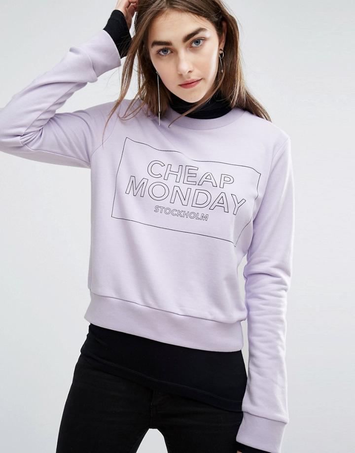 Cheap Monday Block Logo Sweat - Purple