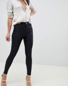 Asos Design Ridley High Waist Skinny Jeans In Clean Indigo Wash - Blue