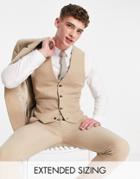 Asos Design Super Skinny Suit Vest In Camel-neutral