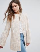 Helene Berman Trumpet Sleeve Conceled Front Jacket - Pink