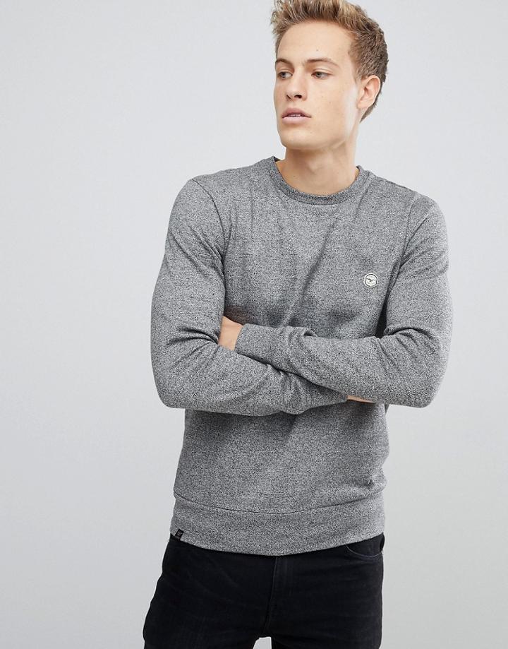 Le Breve Crew Neck Marl Sweater - Gray