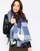 Liquorish Oversized Square Scarf - Blue