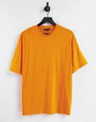 Asos Design Organic Oversized T-shirt With Crew Neck In Orange