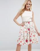 Closet Floral Skirt Belted Dress - Multi