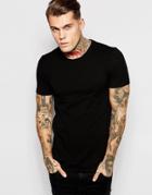Asos Fitted Fit T-shirt With Crew Neck And Stretch - Black