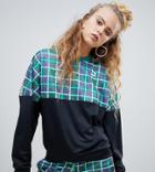Puma Exclusive Recycled Polyester Green Check Sweatshirt - Green
