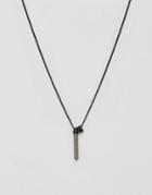 Icon Brand Premium Pendant Necklace In Matte Black - Black