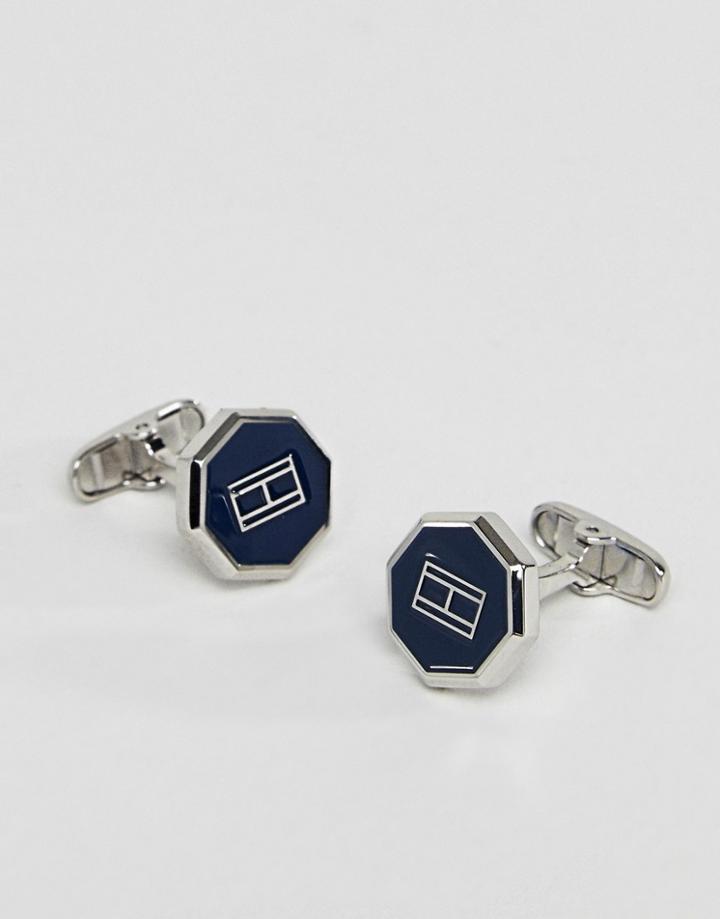 Tommy Hilfiger Octagonal Enamel Cufflinks In Navy - Navy