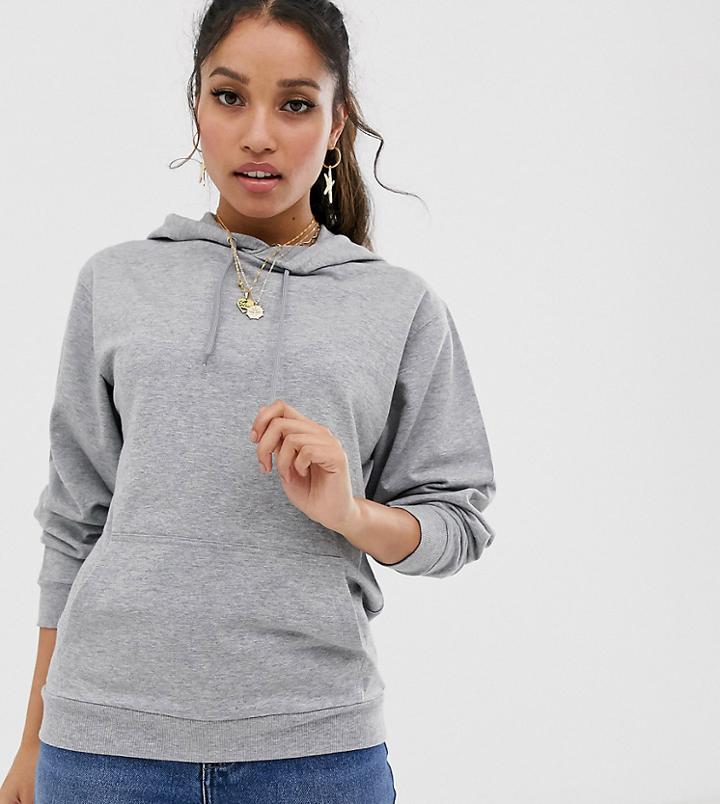 Asos Design Petite Ultimate Hoodie In Gray Marl