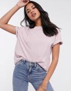 Nike Mini Swoosh Boyfriend T-shirt In Washed Purple-pink