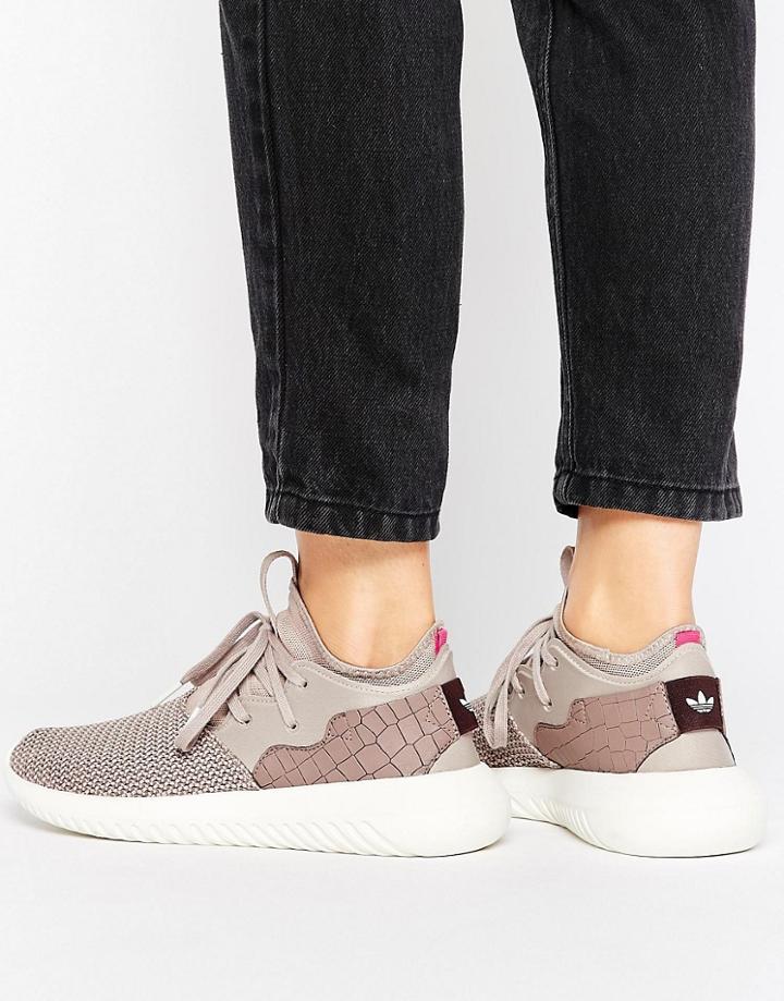Adidas Originals Dusky Purple Tubular Entrap Sneakers - Gray